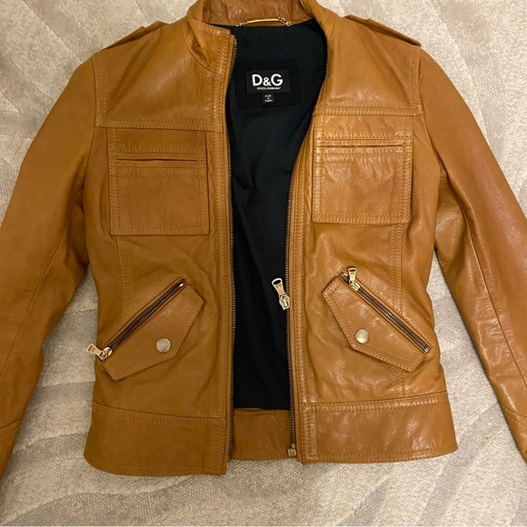 Dolce and Gabbana leather jacket brown - Picture 2 of 3
